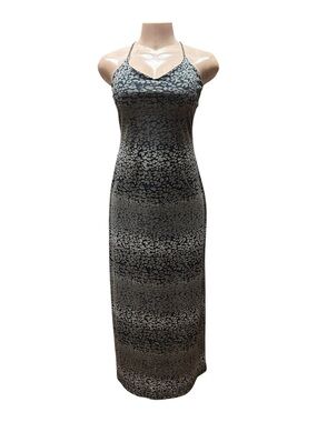 Bisou Bisou Gray Leopard-Print Maxi Slip Dress